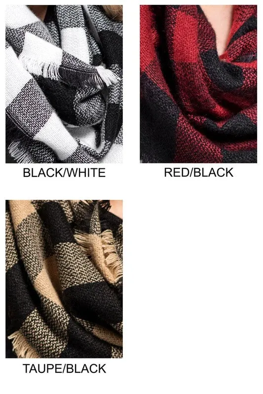 BUFFALO CHECK INFINITY SCARF (BLK&WHT)