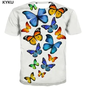 Butterfly tshirt insect plant 3D tshirt beautiful men art costume Cool