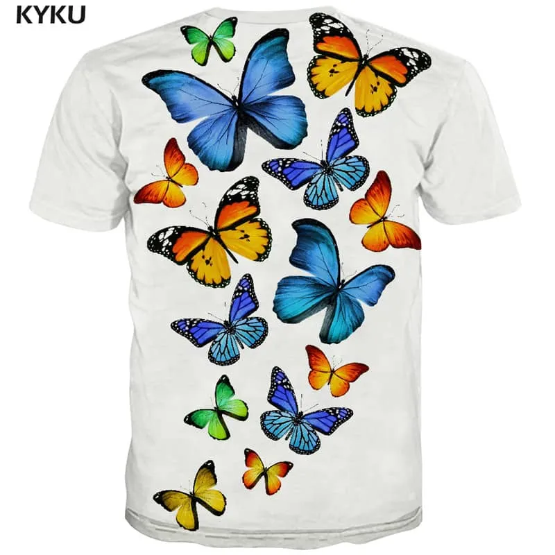 Butterfly tshirt insect plant 3D tshirt beautiful men art costume Cool