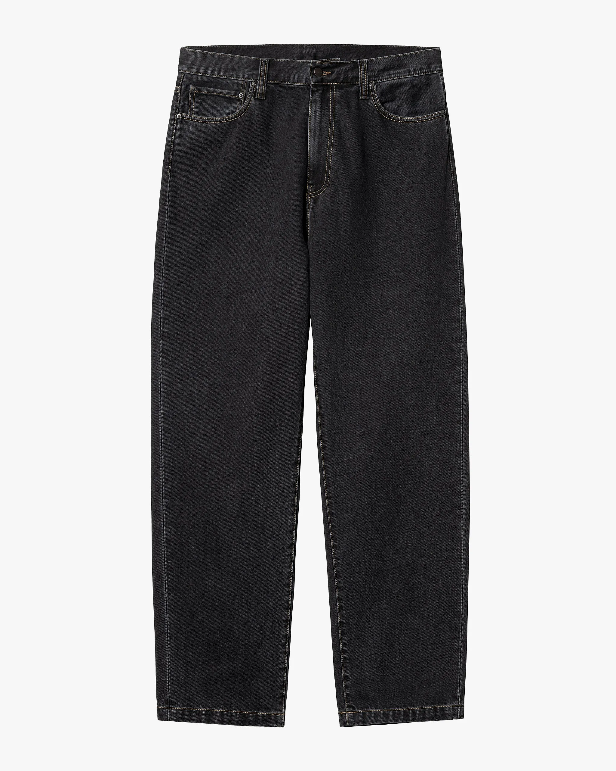 Carhartt WIP Aaron Pant Regular Tapered Mens Jeans - Black Stone Washed