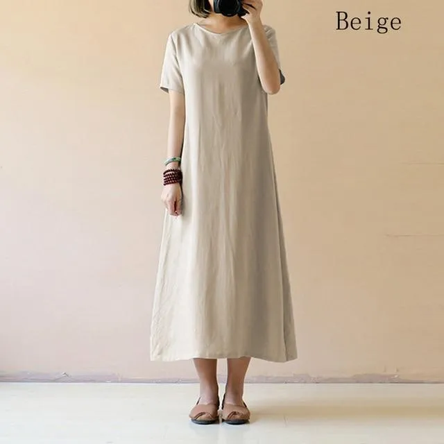 Casual Cotton Linen Dress