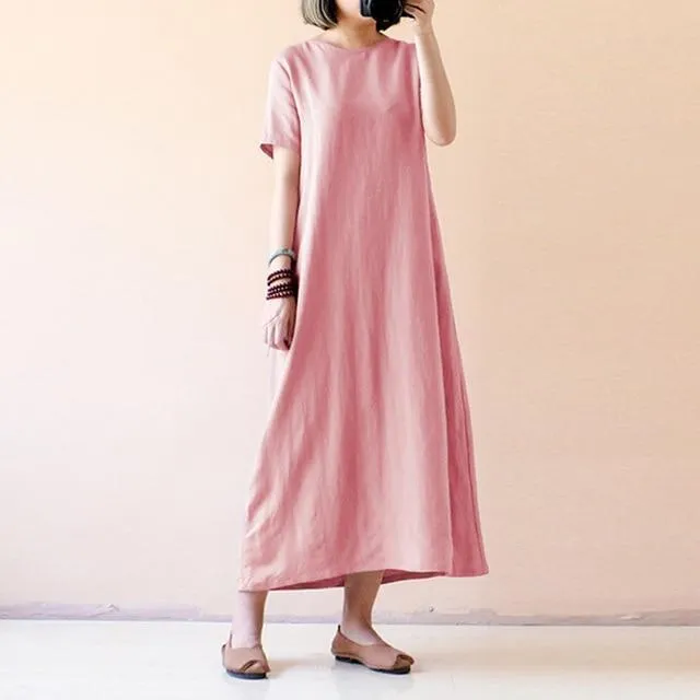 Casual Cotton Linen Dress