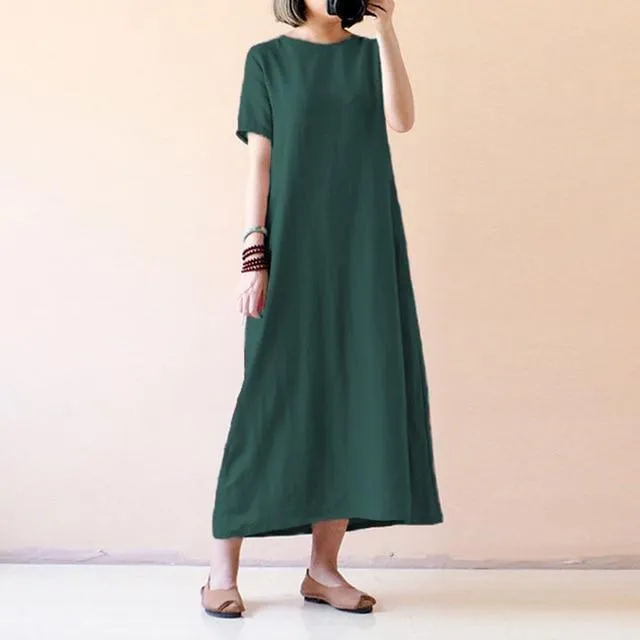 Casual Cotton Linen Dress