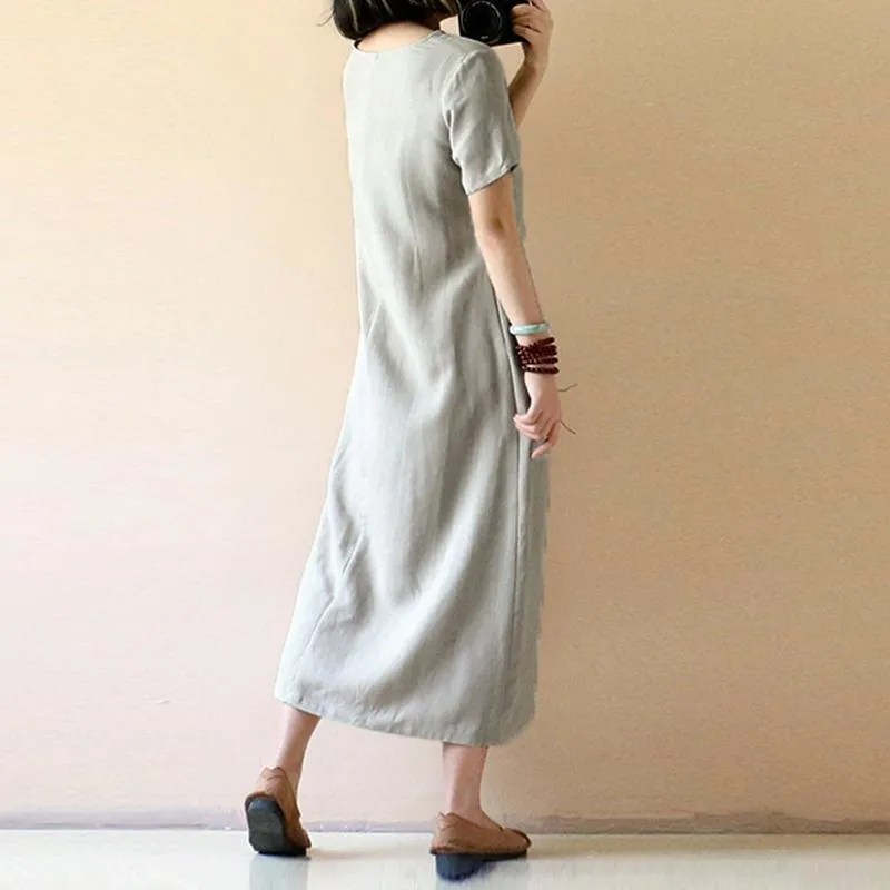 Casual Cotton Linen Dress