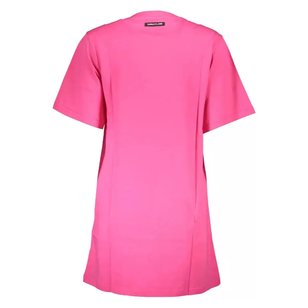 Cavalli Class Pink Cotton Women Dress