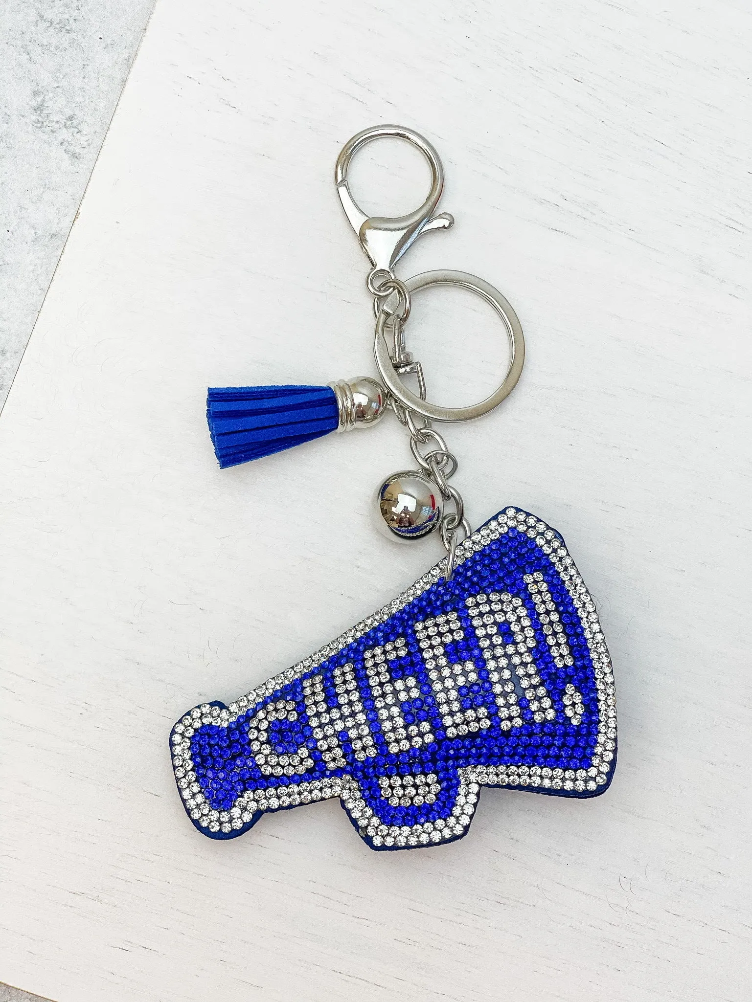 'Cheer' Megaphone Glitzy Key Chains