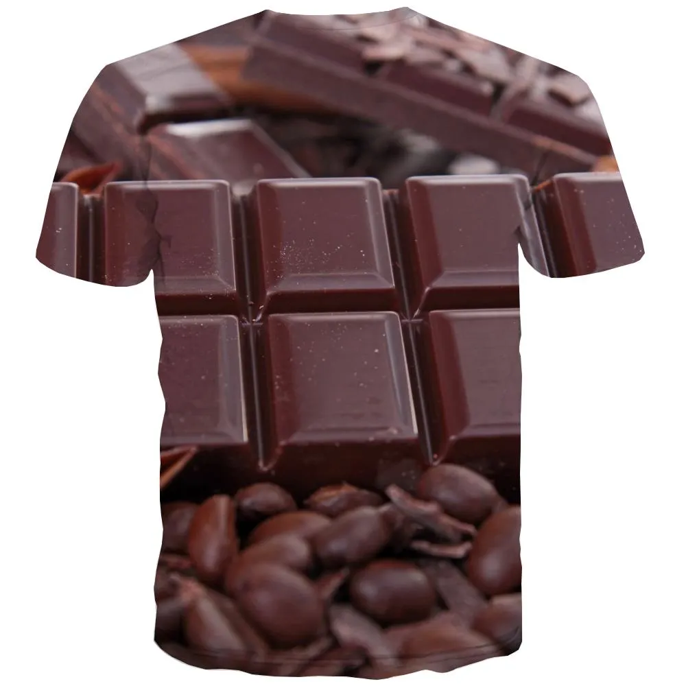 Chocolate T-shirt Men Brown Tshirts Casual Delicious Tshirts Novelty Bitter T-shirts 3d