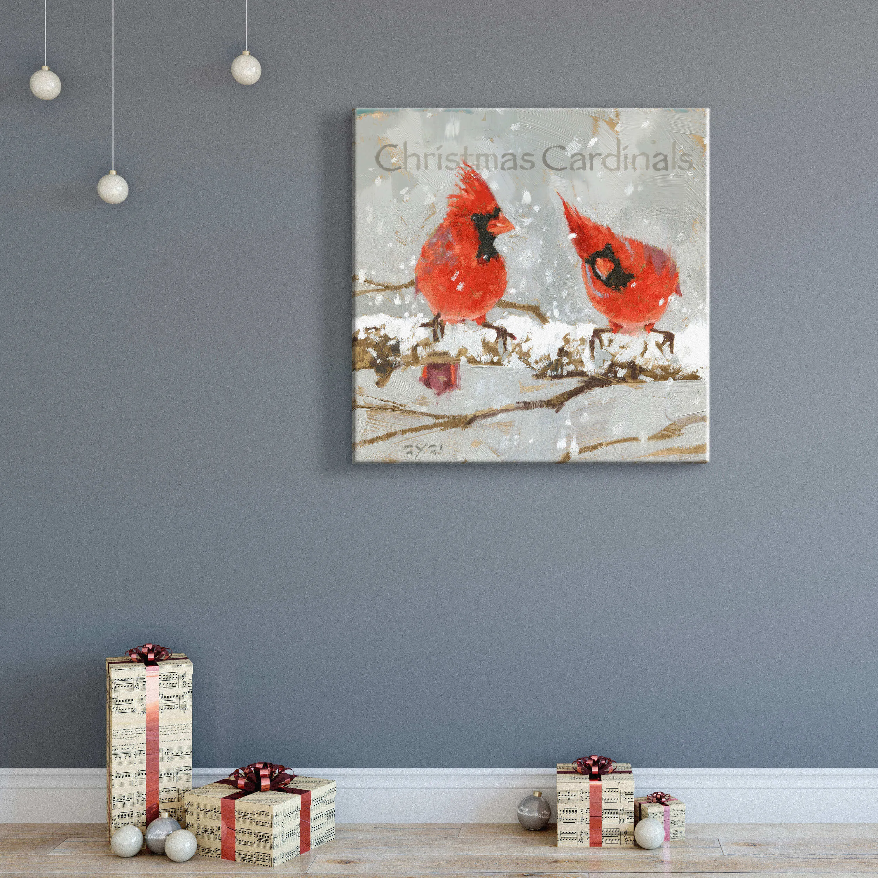 Christmas Cardinals Wall Art