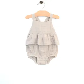 City Mouse Rain Cloud Woven Chest Flutter Romper