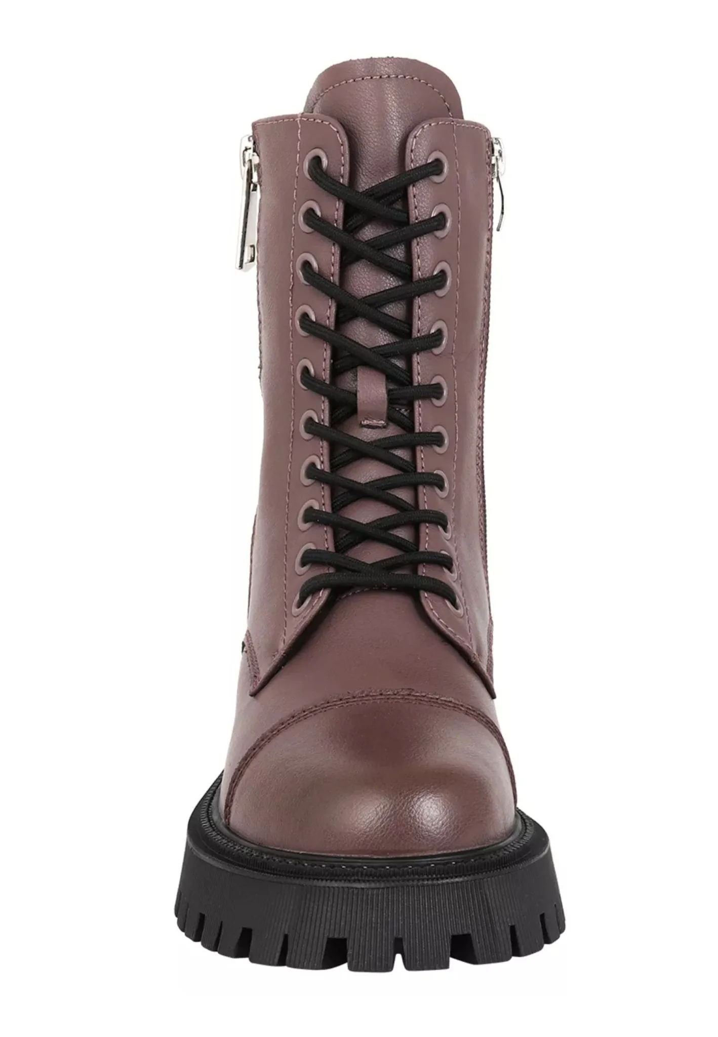 Classic Leather Platform Ankle Boots - Brown