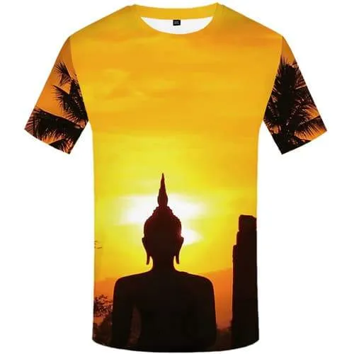 Coconut Tree T shirts Men Buddha T-shirts 3d Sky T-shirts Graphic Harajuku Tshirts Novelty Gothic Tshirts Cool Short Sleeve