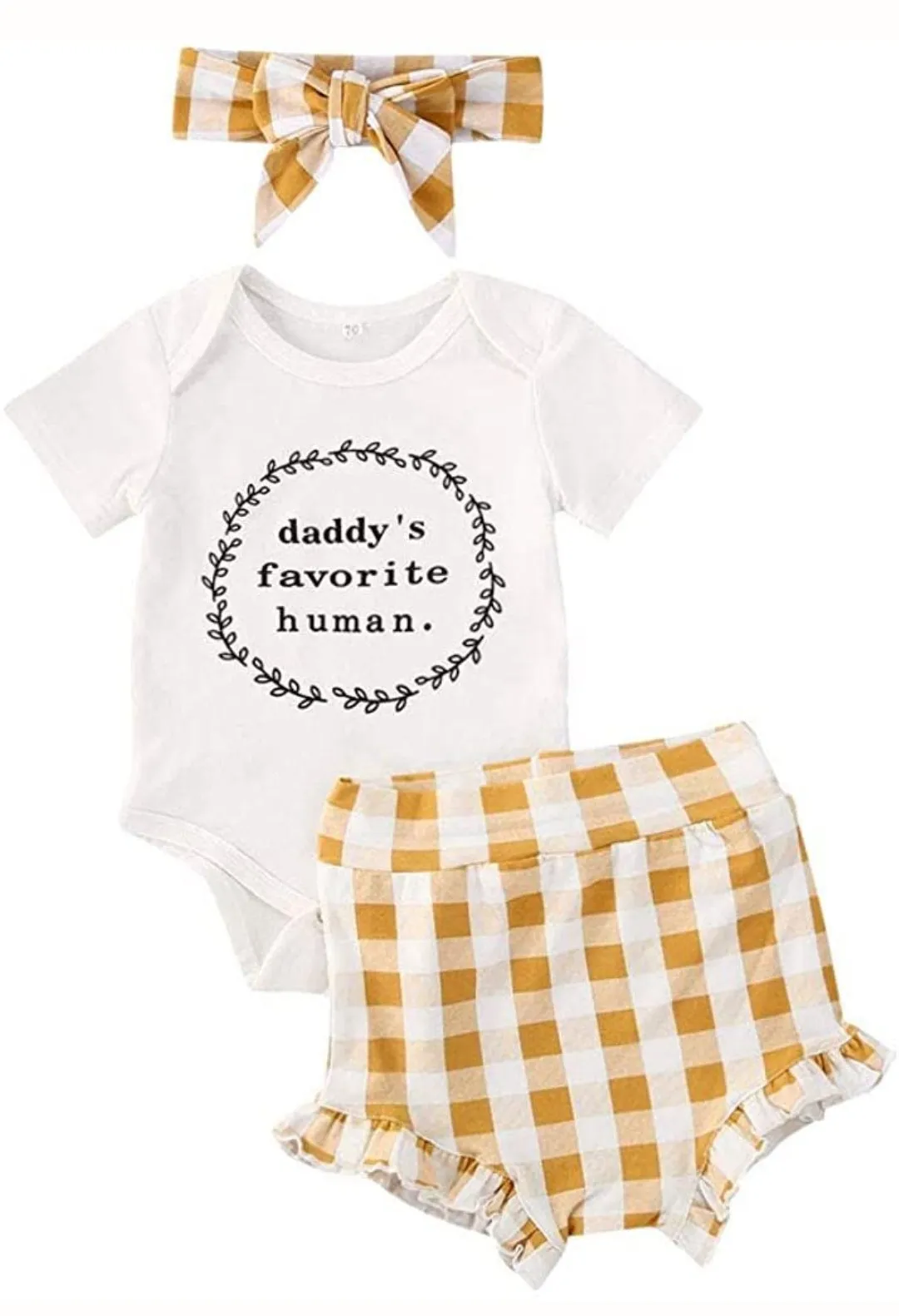 Daddy's Favorite Human Romper with Bloomer and Headband #1000193