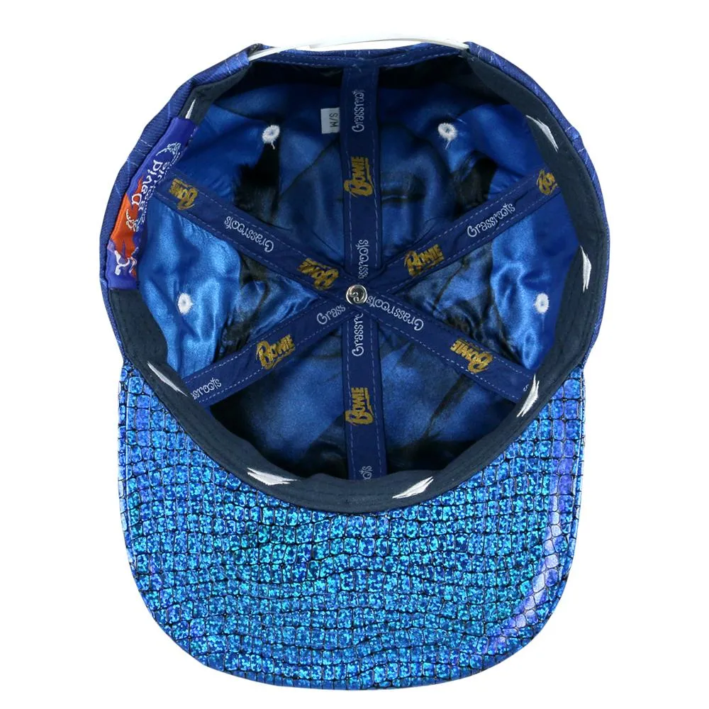 David Bowie Rhinestone Blue Snapback Hat