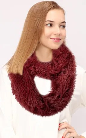 DB701 Solid Faux Fur Infinity Scarf