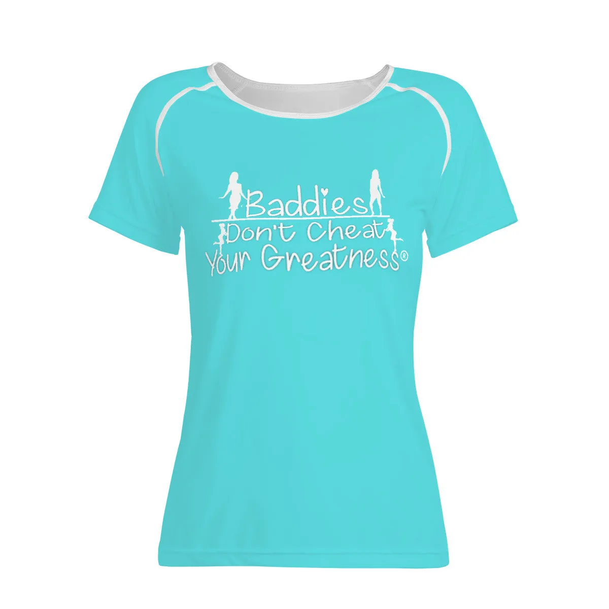 DCYG 24SX Baddies White logo & Turquoise Women's All-Over Print T shirt