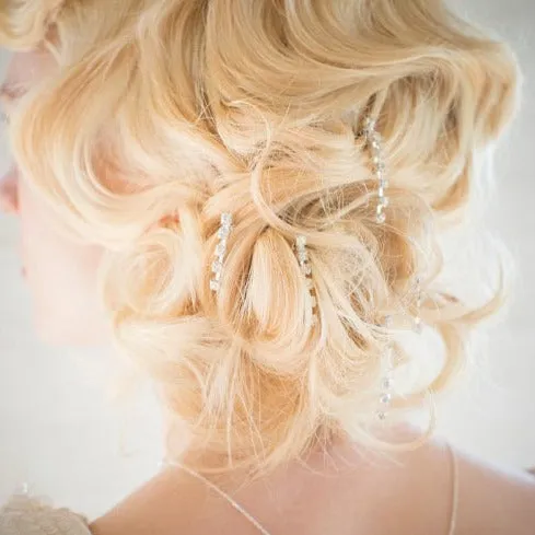 Diamante Drop Bridal Hair Pins