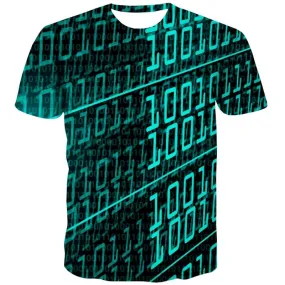 Digital T-shirt Men Technology Tshirts Cool Computer T shirts Funny Green T-shirts 3d