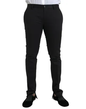 Dolce & Gabbana Black Cotton Stretch Skinny Dress Pants