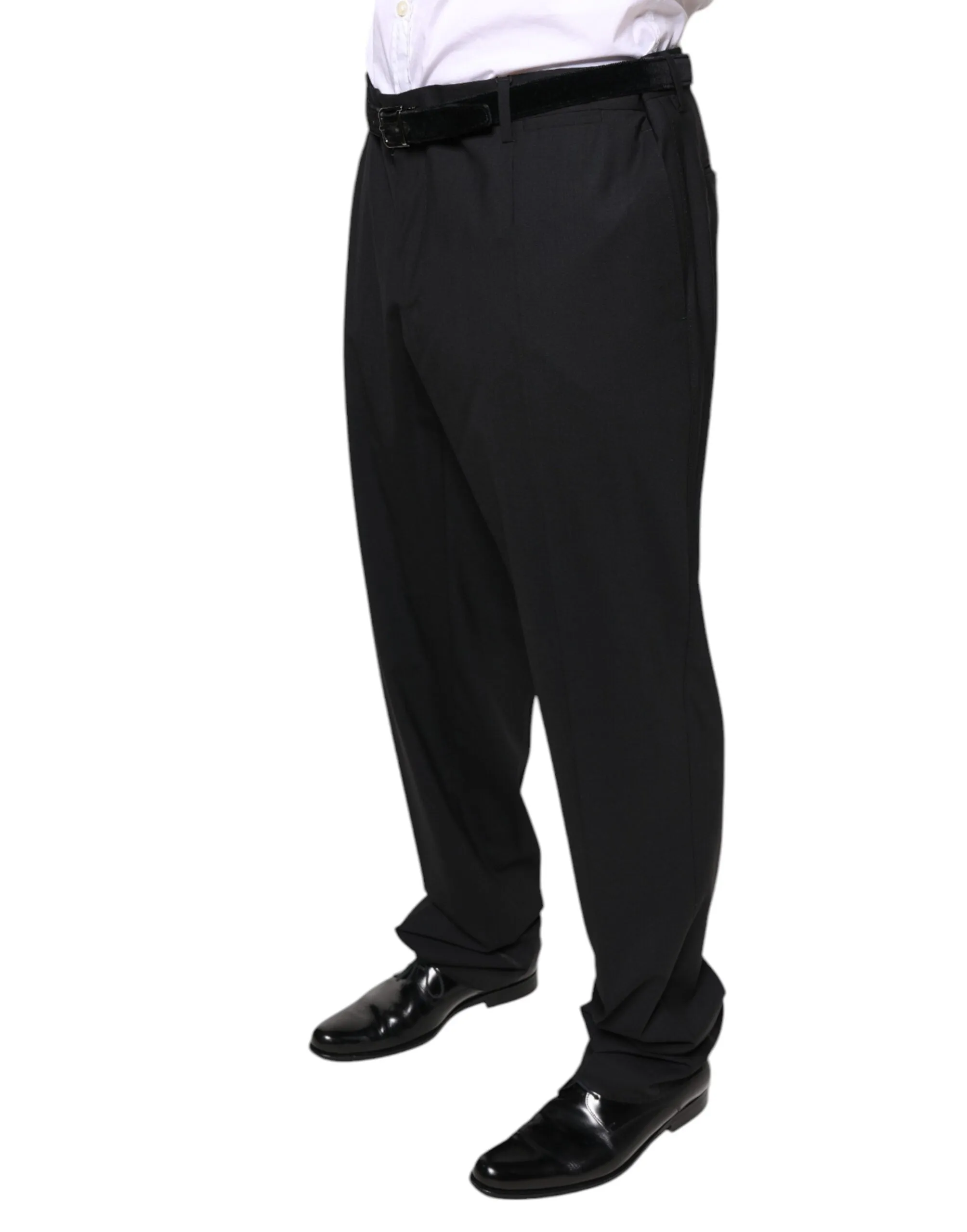 Dolce & Gabbana Black Wool Men Formal Dress Pants