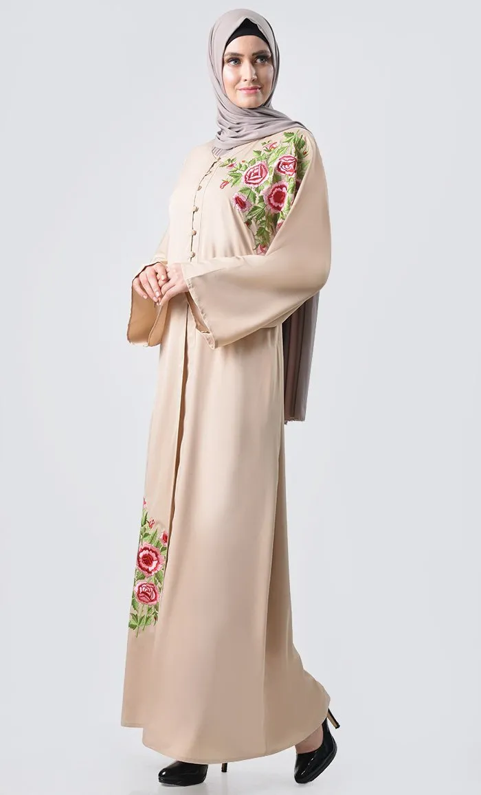 Double Layer Embroidered Abaya