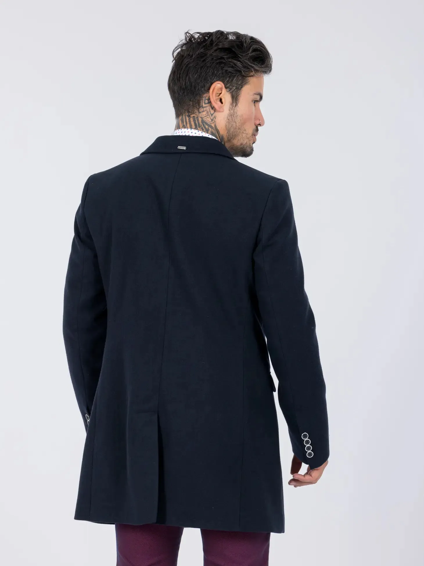 Drie Kleure Smk Overcoat - Marinho