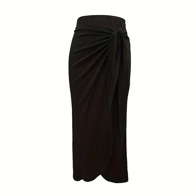 Elegant Asymmetric Slit Skirt