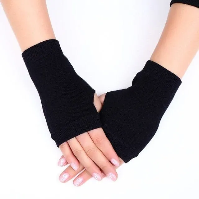 Embroidered Fingerless Gloves