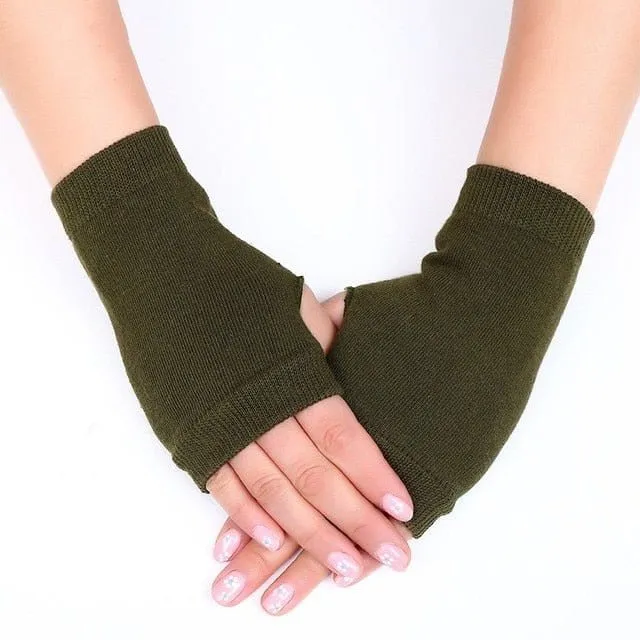 Embroidered Fingerless Gloves