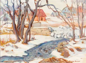 Erna Nook Jackson (Canadian 1886-)     Winter Village Stream