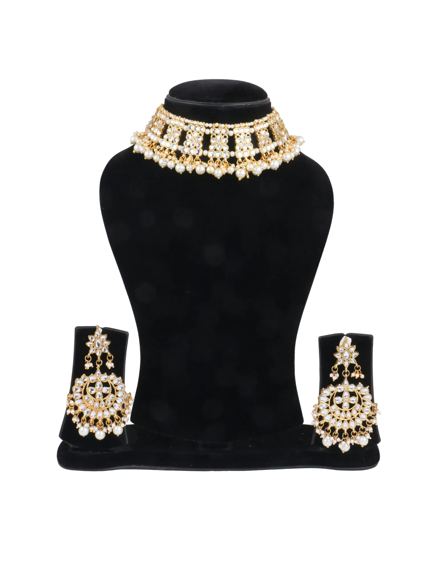 Ethnic Traditional Jewellery Gold Plated Kundan Necklace Set