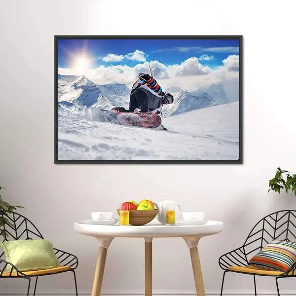 Extreme Snowboarding Man Canvas Wall Art