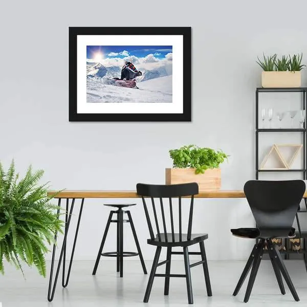 Extreme Snowboarding Man Canvas Wall Art