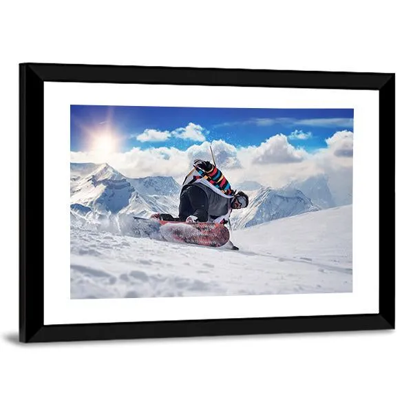 Extreme Snowboarding Man Canvas Wall Art