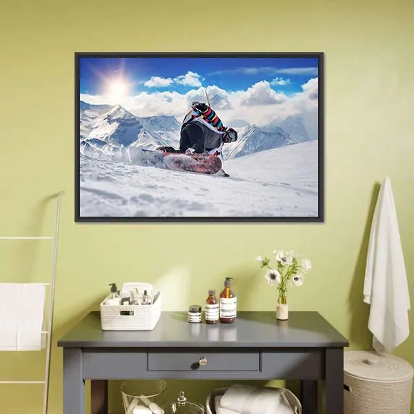 Extreme Snowboarding Man Canvas Wall Art