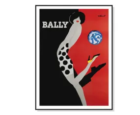 Fashion Bally Black Frame Canvas Wall Art