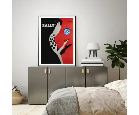 Fashion Bally Black Frame Canvas Wall Art