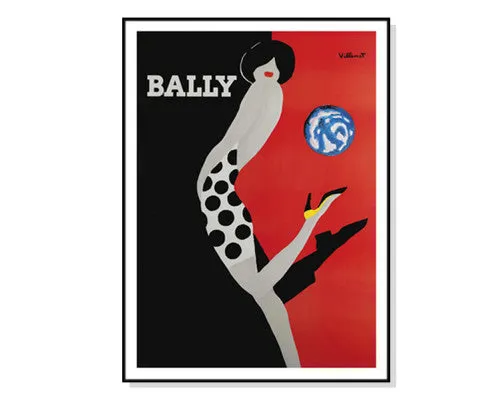 Fashion Bally Black Frame Canvas Wall Art