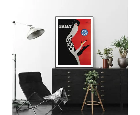 Fashion Bally Black Frame Canvas Wall Art