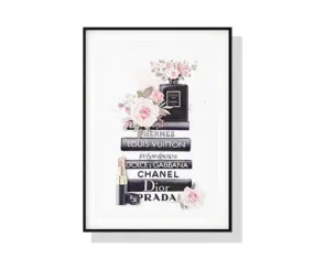 Fashion Book Black Frame Canvas Wall Art