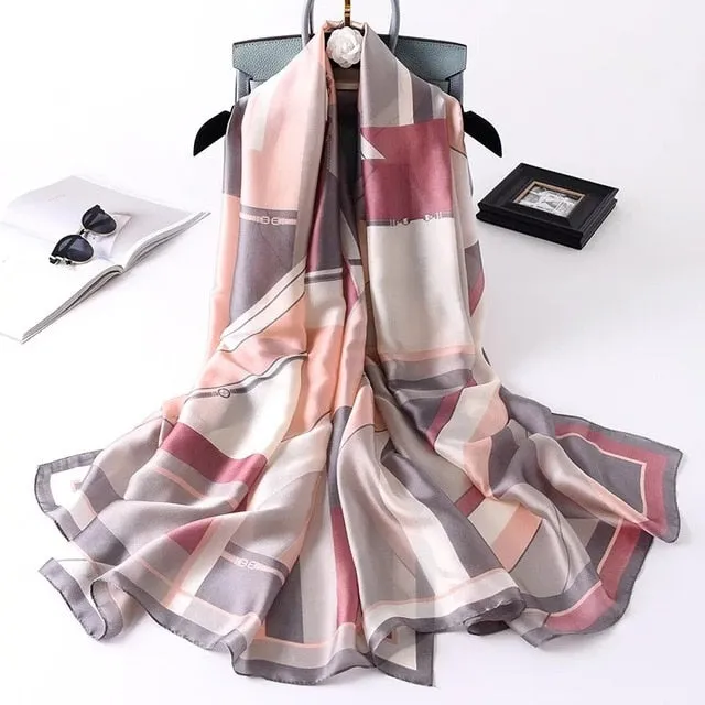 Fashion Silk Scarf Printed Bandana Shawl #LZ164