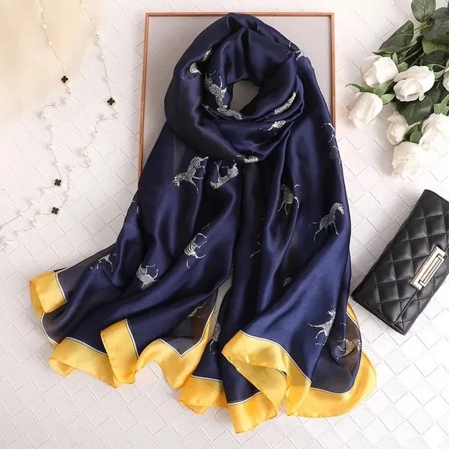 Fashion Silk Scarf Printed Bandana Shawl #LZ164