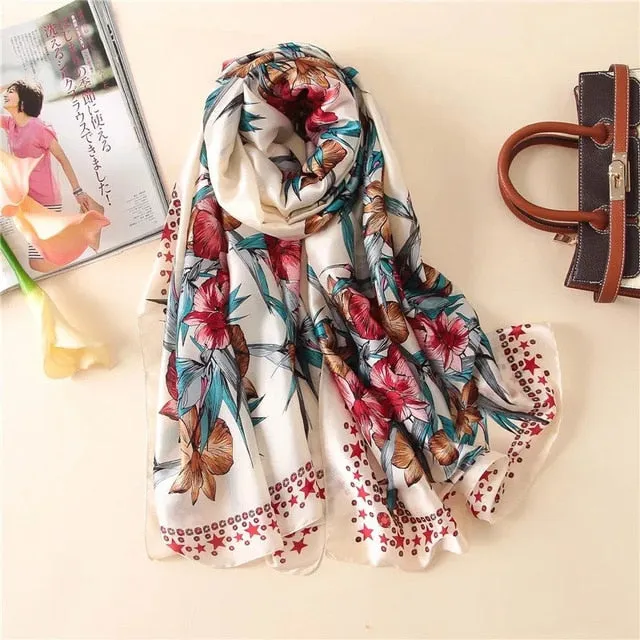 Fashion Silk Scarf Printed Bandana Shawl #LZ164