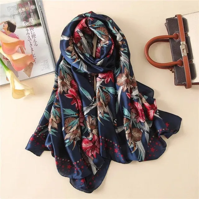 Fashion Silk Scarf Printed Bandana Shawl #LZ164