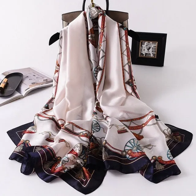 Fashion Silk Scarf Printed Bandana Shawl #LZ164