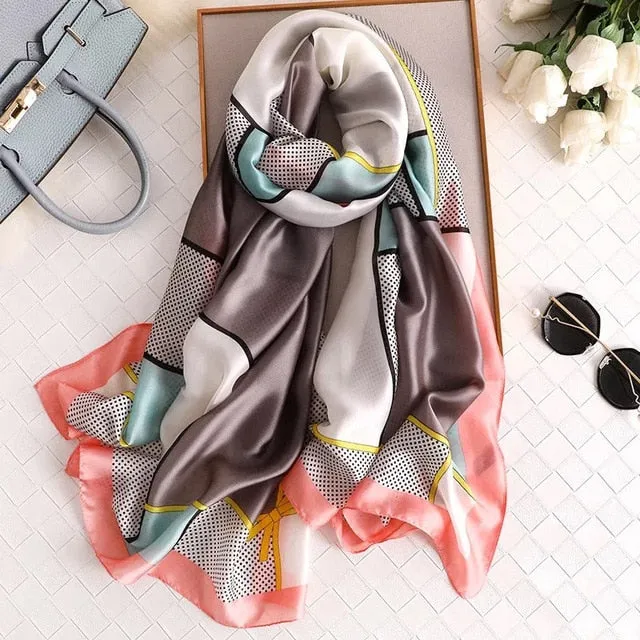 Fashion Silk Scarf Printed Bandana Shawl #LZ164