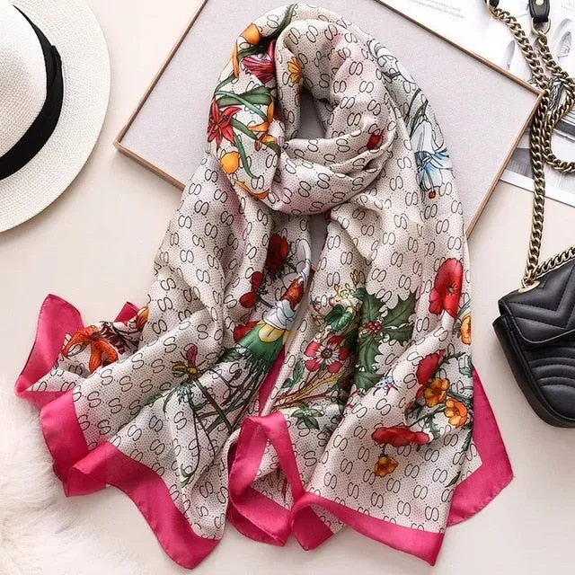 Fashion Silk Scarf Printed Bandana Shawl #LZ164