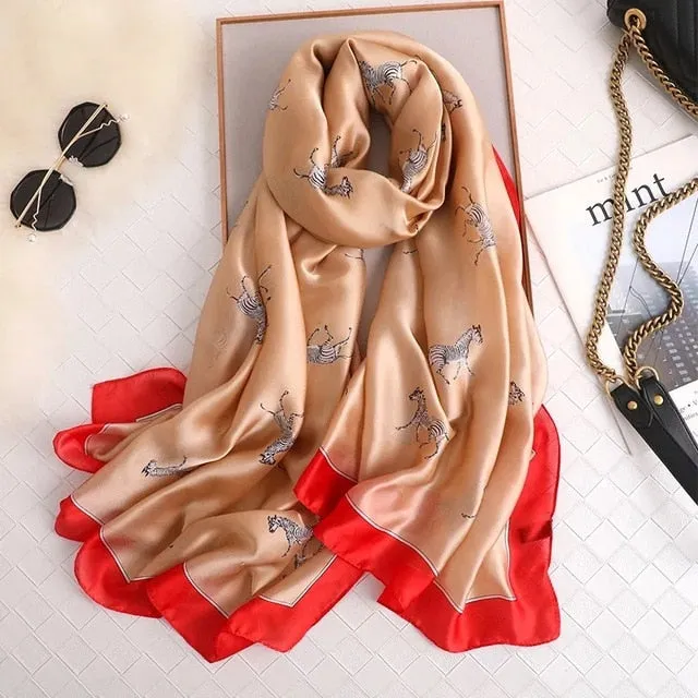 Fashion Silk Scarf Printed Bandana Shawl #LZ164