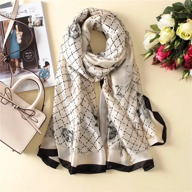 Fashion Silk Scarf Printed Bandana Shawl #LZ164