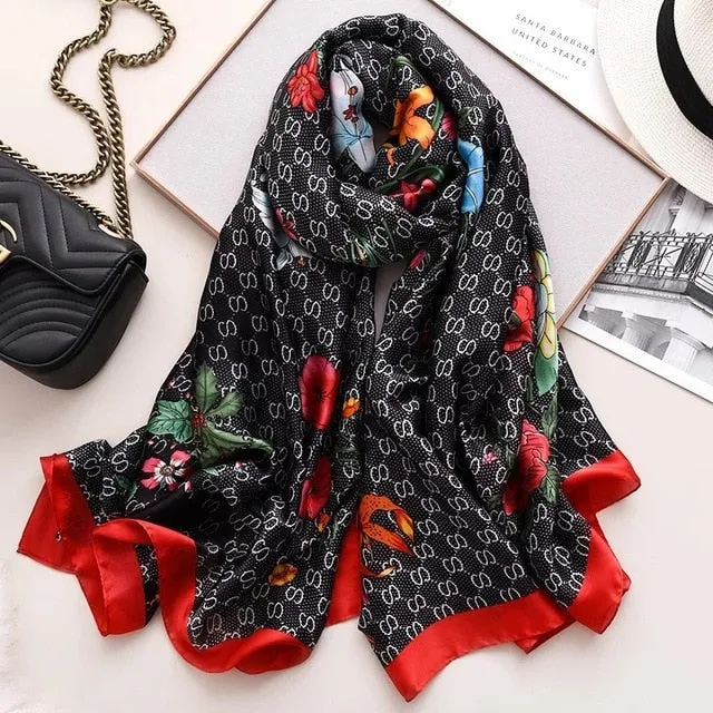 Fashion Silk Scarf Printed Bandana Shawl #LZ164