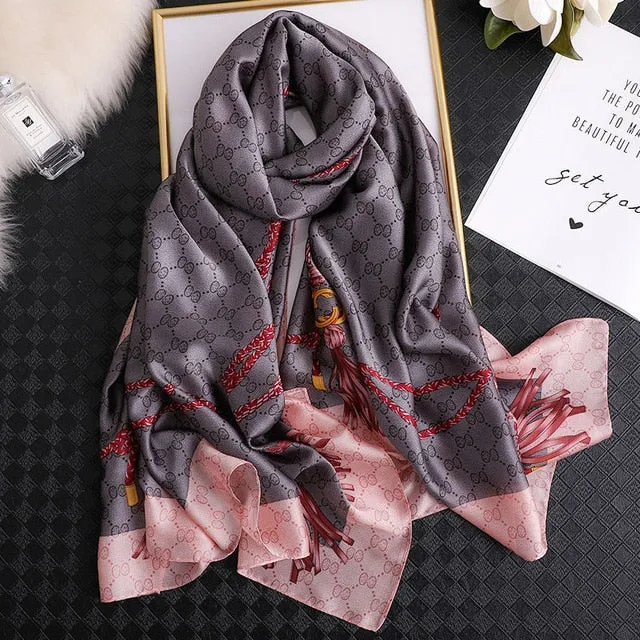 Fashion Silk Scarf Printed Bandana Shawl #LZ164